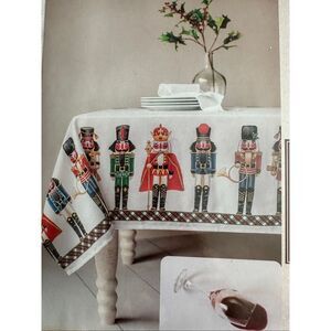 Holiday Nutcrackers - easy care spillproof tablecloth 60"x120" - Oblong style Ch